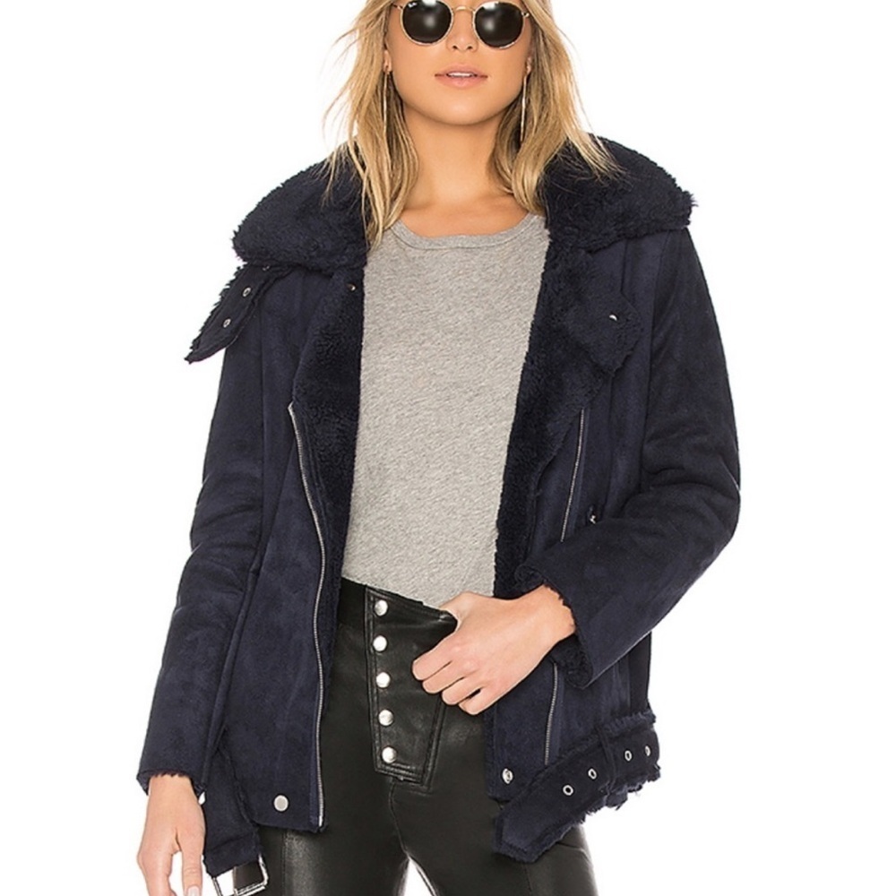 JOA navy belted jacket